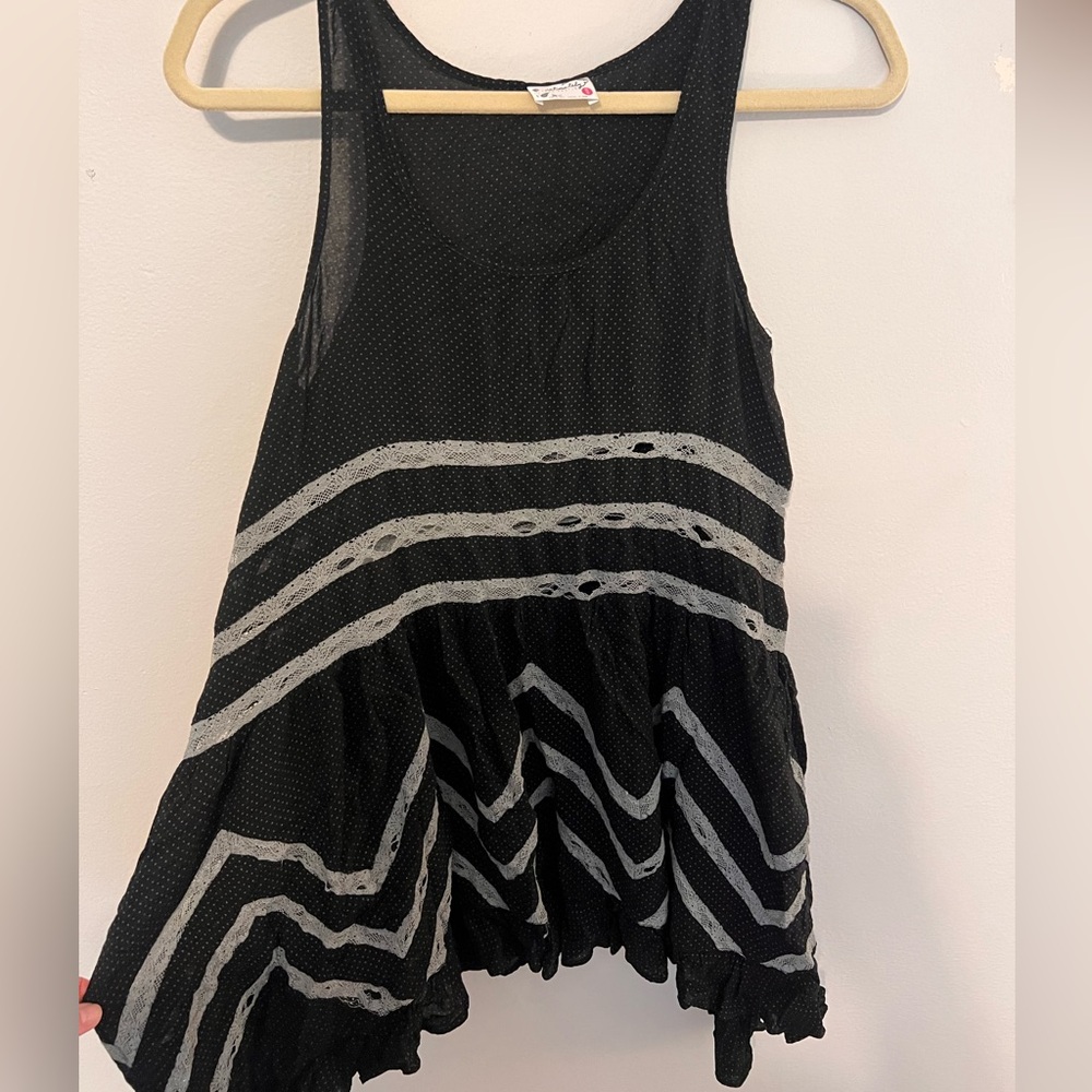 Black lace free people tank top